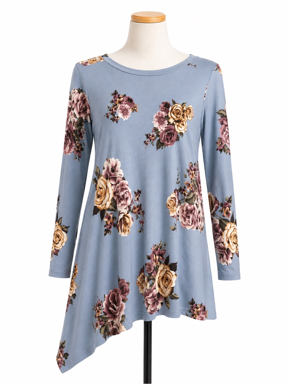 Agnes & Dora Blue Floral Tunic Top Size Small Fits Like Medium